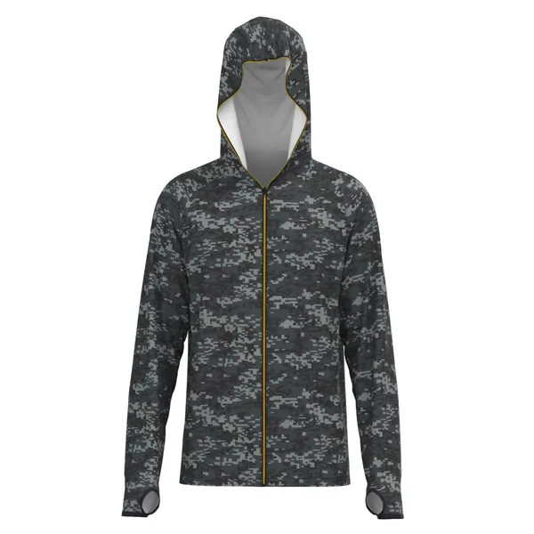 Men's UPF50+ Sun Protection Sublimation Fishing Gym 100% Polyester T-shirt Mesh Quick Dry Hooded Long Sleeve Jersey t Shirt