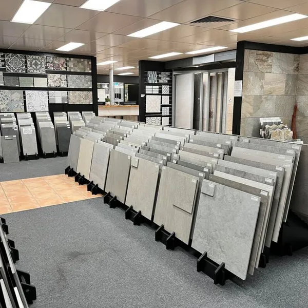 Foldable Space-Saving Metal Tile Display Rack for Exhibition Stands