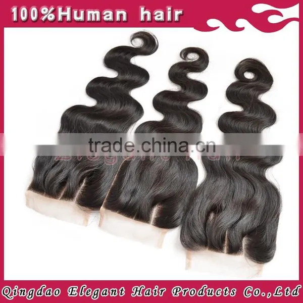 In Stock Best Quality Factory Directly Three Parting Body Wave Brazilian Human Hair Lace Closure photo-3