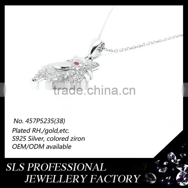 Wholesale Designs Donkey Pendant 925 Silver , Rhodium Plated Necklace Pendant for Kids Wear photo-4