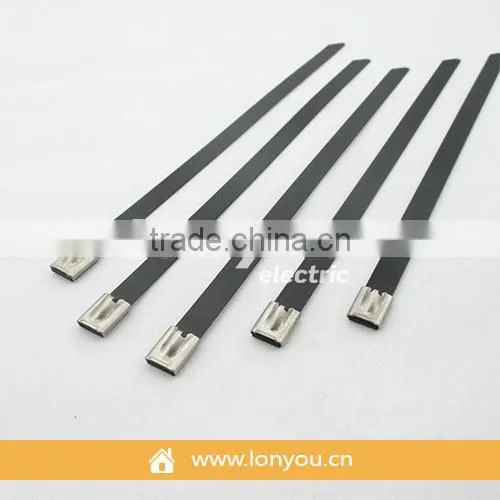 Coated Ball-Lock Stainless Steel Cable Ties 16.0MM Wide photo-2