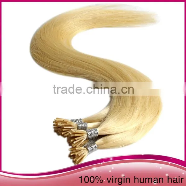 100%Real Brazilian Virgin Human Hair Extension Remy Straight I-tip Stick Hair Extension photo-6
