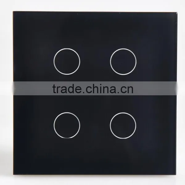2015 Hot Wall Tact Switch , Electrical Smart Switch , 4 Gang 1 Way Remote Touch Switch Quality Choice photo-2