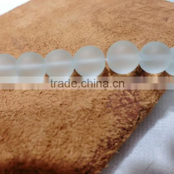 Natural Matte Sea Blue Gemstone Bead/4-12mm Frosted Glass Round Beads photo-3