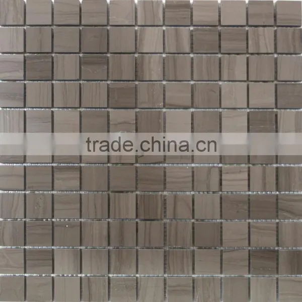 Hight Quality Honed Timber White Marble Square Mosaic Tiles photo-2