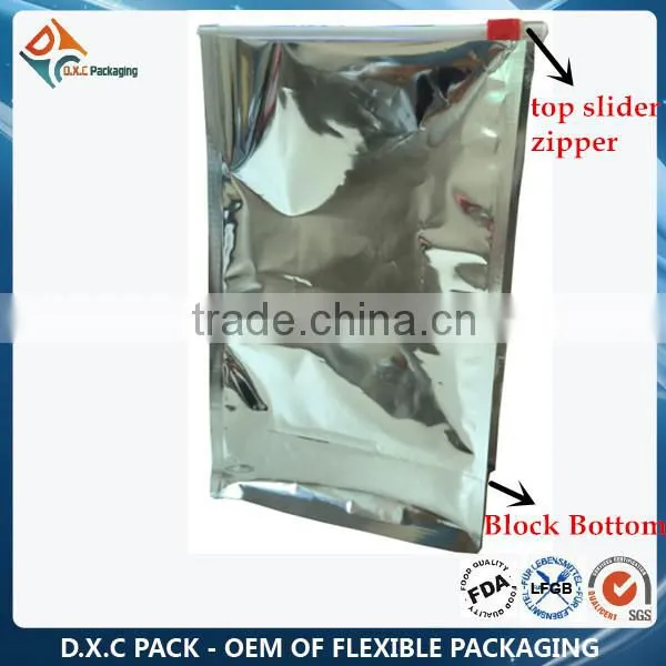 Front Clear-Back Metallized Doypack Stand Up Pouch With Re-closure Ziplock photo-6