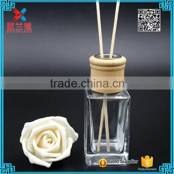 2016 square shape 80ml Diffuser Essential Oil Empty Glass Bottle For Perfume