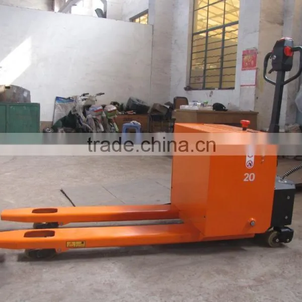 Orange Color Semi Electric Powered Pallet Fork Lift Truck photo-3