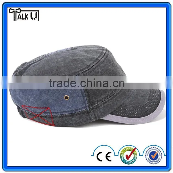Black Washed Jean Cotton Women Military Cap Wholesale photo-4