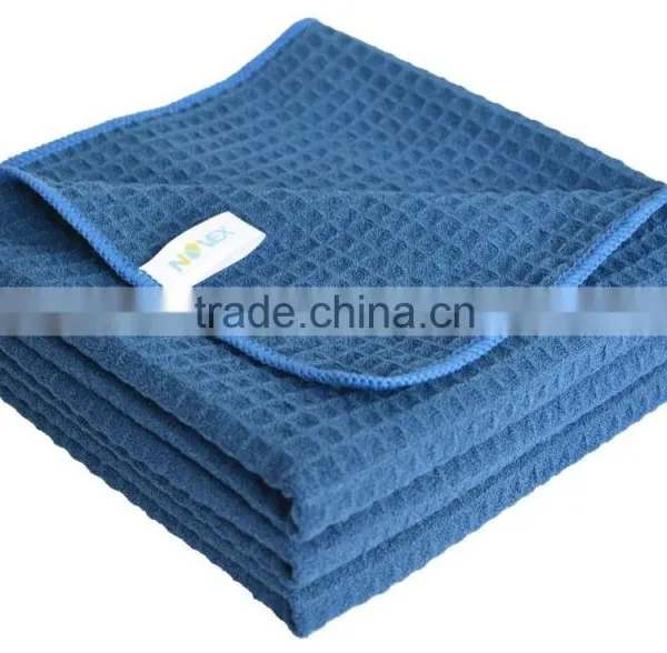Sinland Microfiber Waffle Weave Kitchen Towels Dish Cloth 16inch X 24inch Navy Blue photo-2