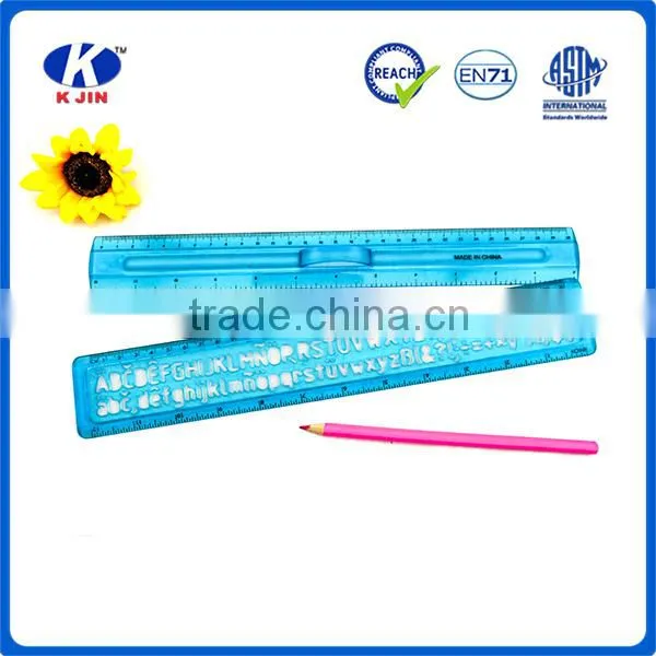 Factory Supplies Kids Cute Plastic Stencil Ruler With Blue Color photo-3