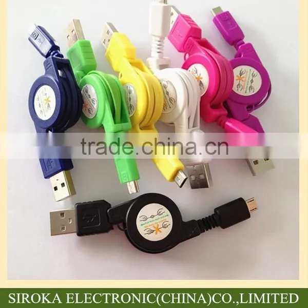 USB 2.0 5pin Micro Usb Charging Cable With Retractable Sync Transfer Cable for Mobile Cellphone photo-5