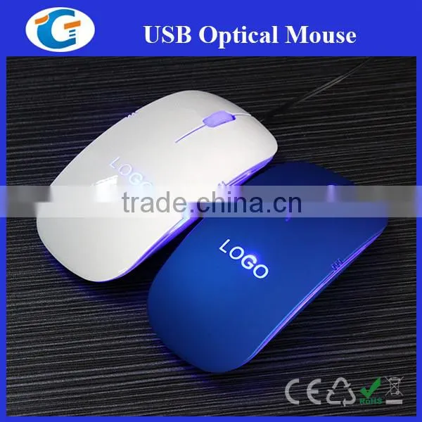 Lighting up Custom Logo Slim Mouse With Cable photo-6