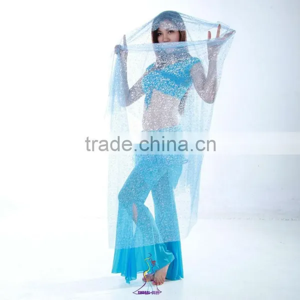 SWEGAL Belly Dance Face Veil,belly Dance Accessories,belly Dance Silk Fan Veil SGBDD13016 photo-2