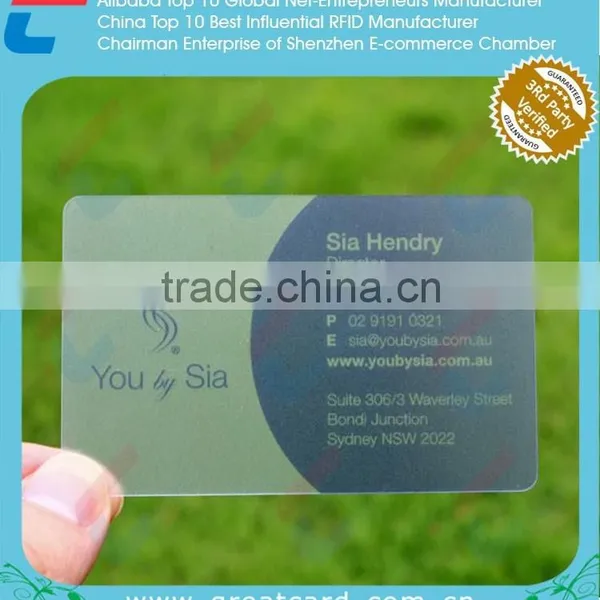 PVC Transparent Business Card Material