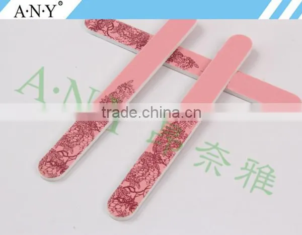 Nail Shape and Polishing Leaves Printing Pink Sandpaper Nail File Customized photo-5