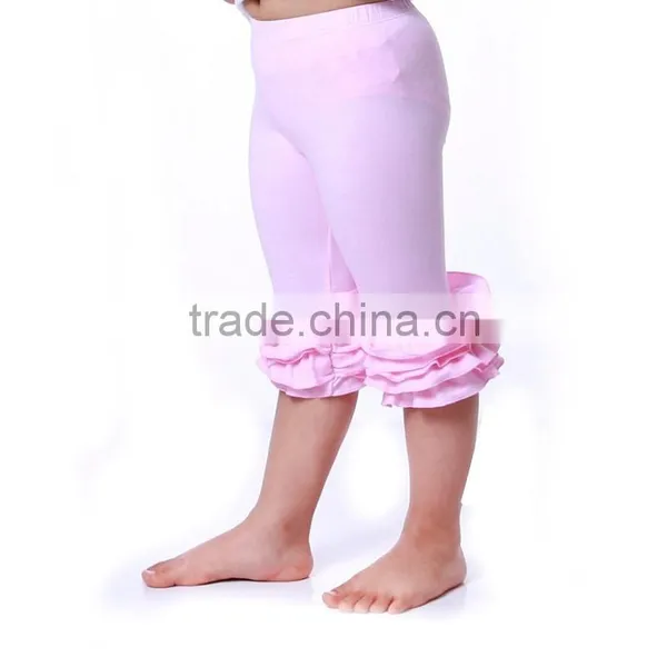 Children Cotton Pants Girl's Boutique Ruffle High Quality Candy Color Soft Pants photo-2