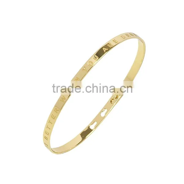 Memories Bangles With Customize Design Word 'LIFE IS BETTER WHEN YOU ARE DRUNK' With 4mm/7mm Width photo-3