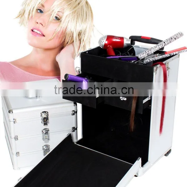 professional aluminum hairdresser trolley case