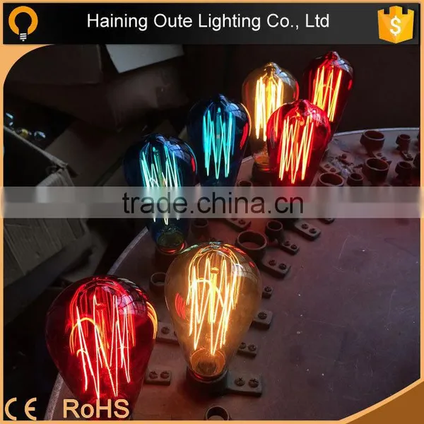 Party Decoration E26/E27 40W 60W ST64 Squirrel Cage Antique Decorative Filament Edison Bulb photo-2