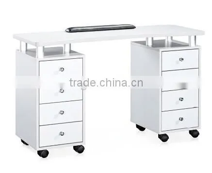 White Nail Salon Glass Top Manicure Table With Exhaust Fan Quality Choice Most Popular photo-2