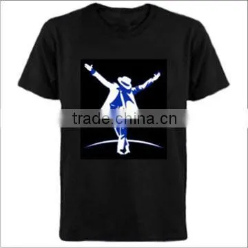 Michael el Sound Active Flashing T-shirt With 4pcs AAA Battery Inverter