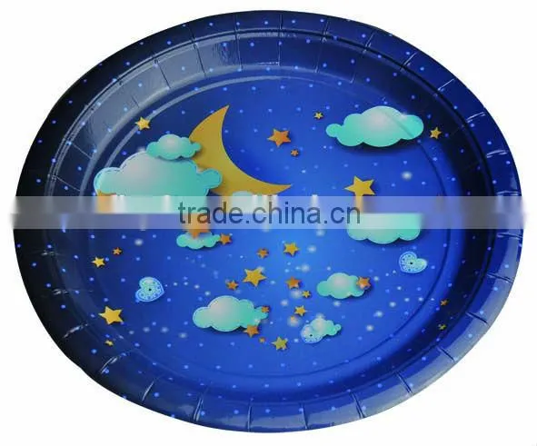 12" Round Shape Custom Logo Printed Easter Paper Plate photo-3