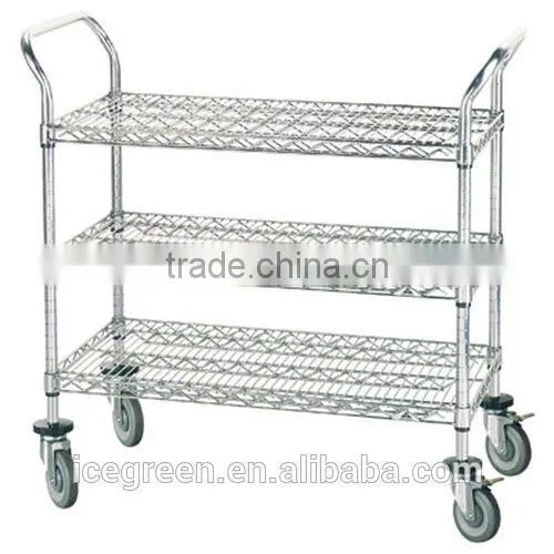 Hospital Chrome Wire Utility Cart photo-2