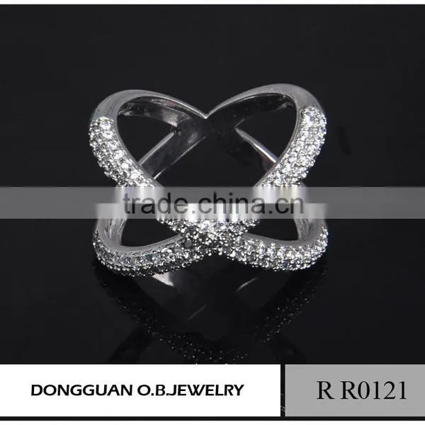 Jewelry White Rhodium Ring, Ladies New Design White Gold Finger Ring photo-2
