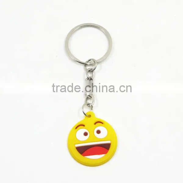 Cheap Custom Cute Cute Face Advertising Key Ring/ Soft PVC Funny Face Promotion Keychain photo-4