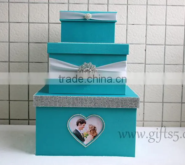 Handmade Blue Wedding Card Holder Made in China Wedding Card Box Supplier photo-4