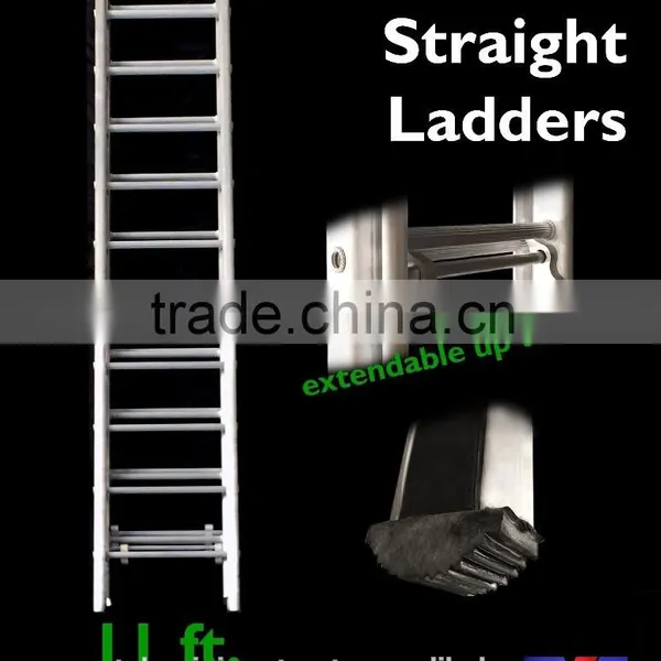 Aluminium 3 Section Straight Ladders 11 Ft.