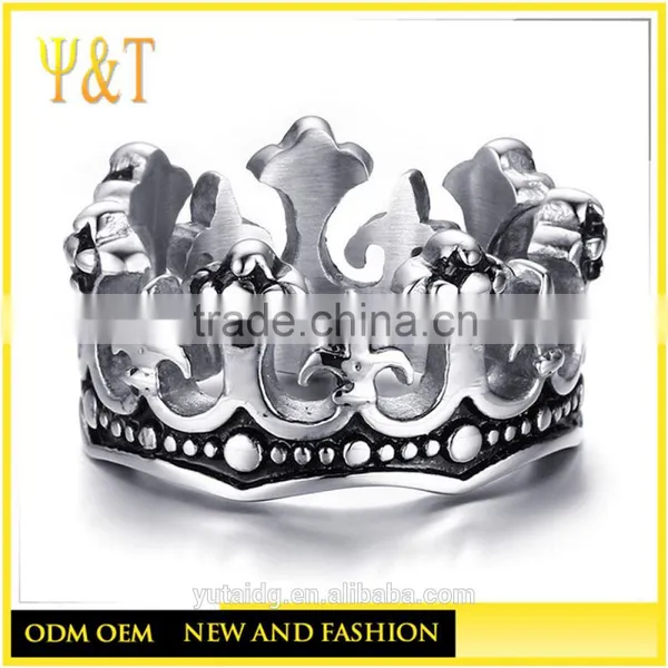 Jingli Jewerly Cheap Wholesale Stainless Steel Mens Crown Rings,casting Fine Crown Rings (HF-068) photo-2