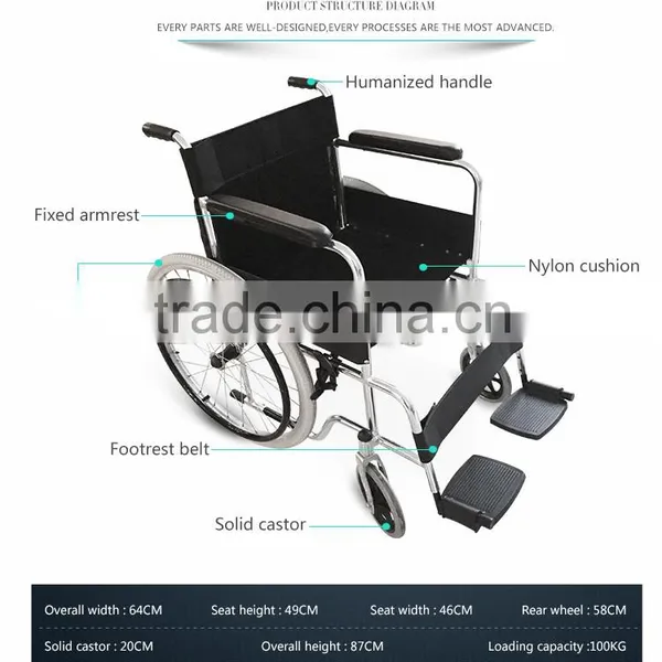Season Promotion Aluminum Frame Foldable Economic Light Wheelchair photo-6