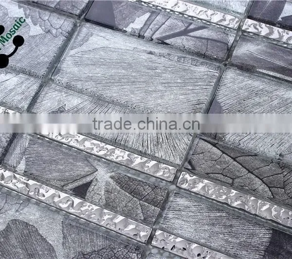 SMJ10 Laminated Glass Mosaic Dark Color Wall Tile Permium Home Decoration Wall Tile photo-2