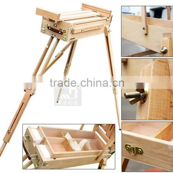 in Stock 145cm Three Legs Wooden Sketch Box Easel Lady Easel Box photo-2