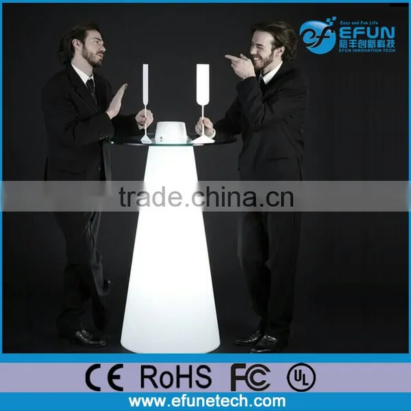Eco Material PE Illuminated Bar Table Furniture, Led Cocktail Table photo-4
