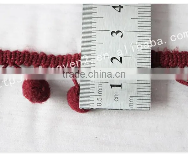Hot Sales Cute 2cm Width Polyetser Indian Pom Pom Trims for Garment/bags photo-5