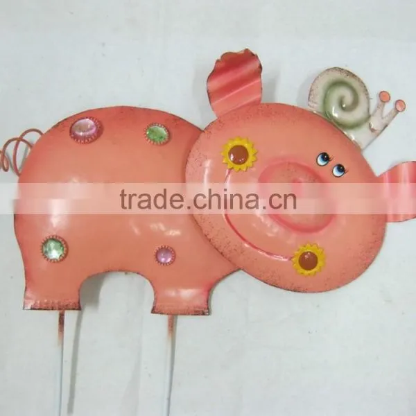 2015 Newest Metal Pig Stakes Animal Garden Stakes Pig Garden Decoration Garden Pig Stakes Pig Picks Novelty Pig Stakes Metal