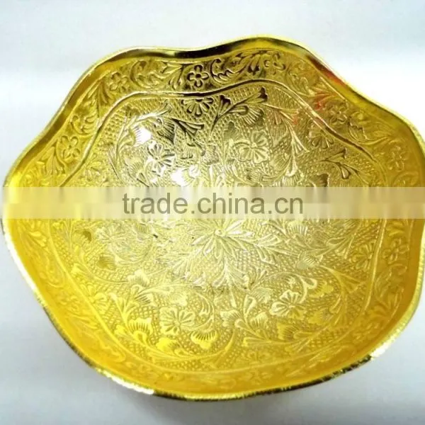 New Design Wedding Gift and Return Gift Gold Plated Brass Bowl photo-2