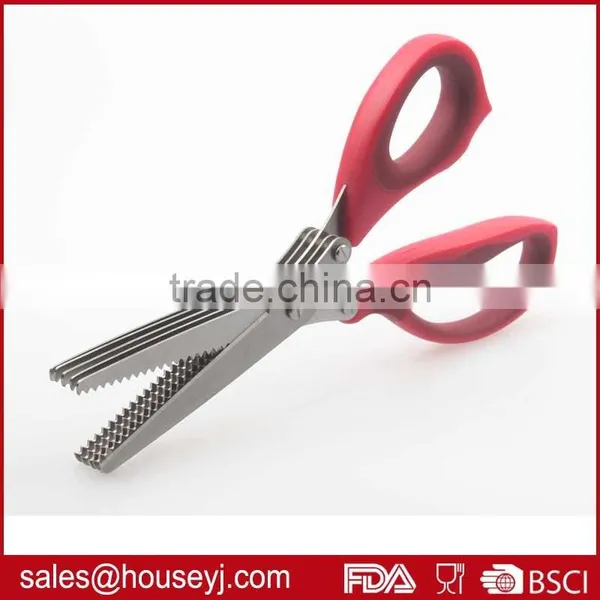 Hot Sale Stainless Steel 5 Layer Blades Kitchen Herb Scissors With Soft Grip Handle photo-2