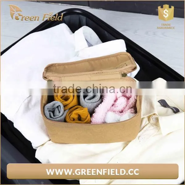 Nice Design Brown Kraft Paper Cosmetic Makeup Bag With Handle photo-2