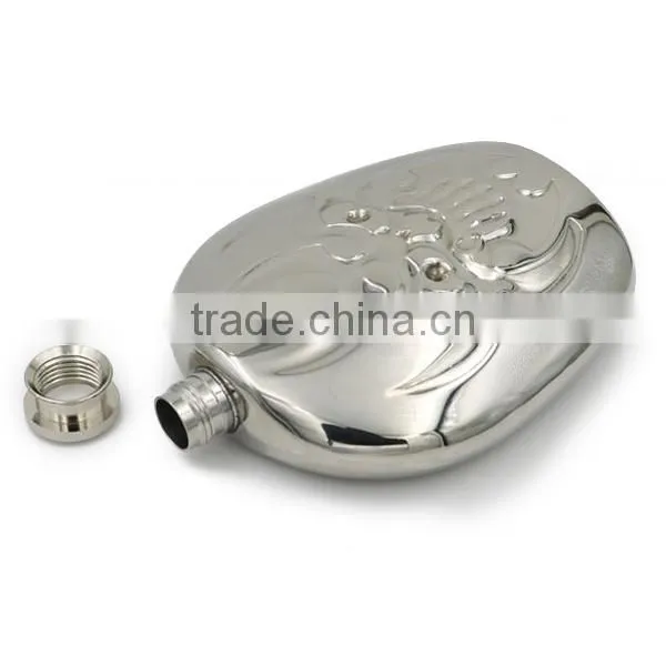 Stainless Steel Hip Flasks Laser Welding Mirror Demon Wine Bottle 6 oz photo-5