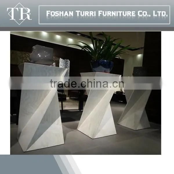 Modern Travertine Design Marble Top Wooden Flower Stand photo-6