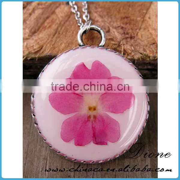 Handmade Clear Resin 30mm 20mm Dried Pressed Real Flower Pendant photo-6