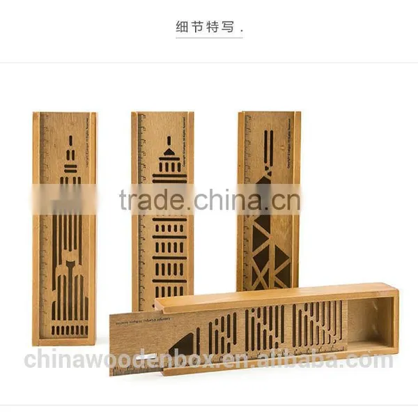Customized Unfinished Wood Pencil Box With Sliding Lid Factory Price Box photo-2