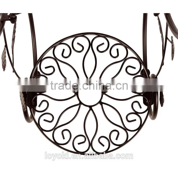 Handicraft Garden Decor Plant Pot Display Retro 3-tier Classic Flower Stand With Modern "S" Design Iron Plant Pot Trays photo-6