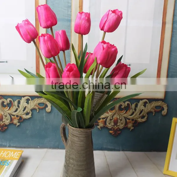 Wholesale Artificial Plant New Dsign 3 Heads Silk Tulip Flower photo-6