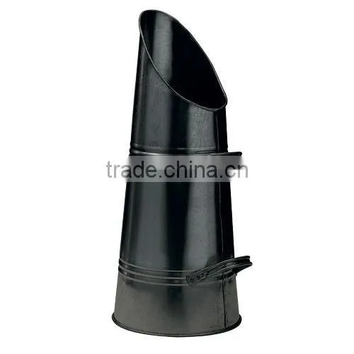 Fireplace Accessory Round Metal Matte Black Coal Hod photo-2