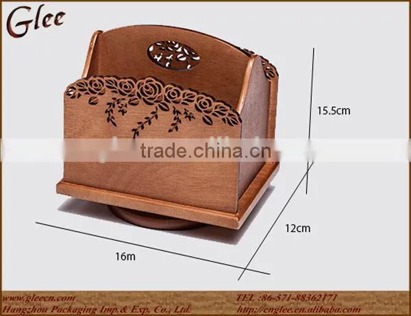 Beauty Wooden Material Computer Office Wooden Pen Holder photo-2